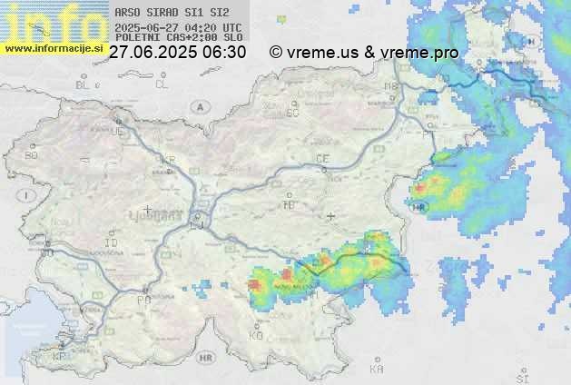 Radarska karta padavin