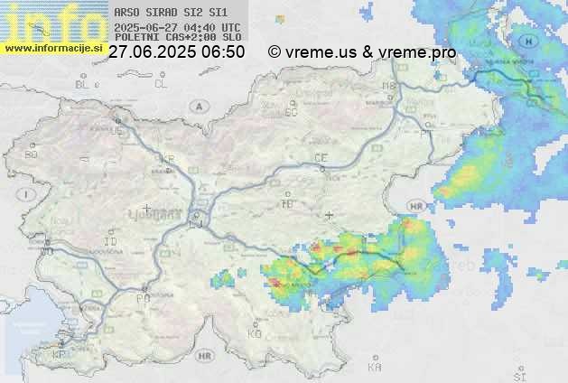 Radarska karta padavin