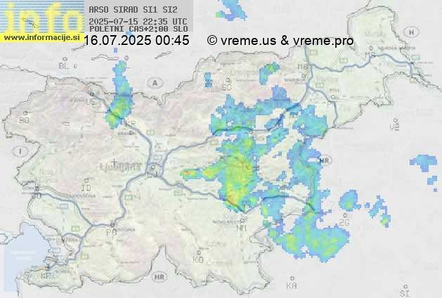Radarska karta padavin