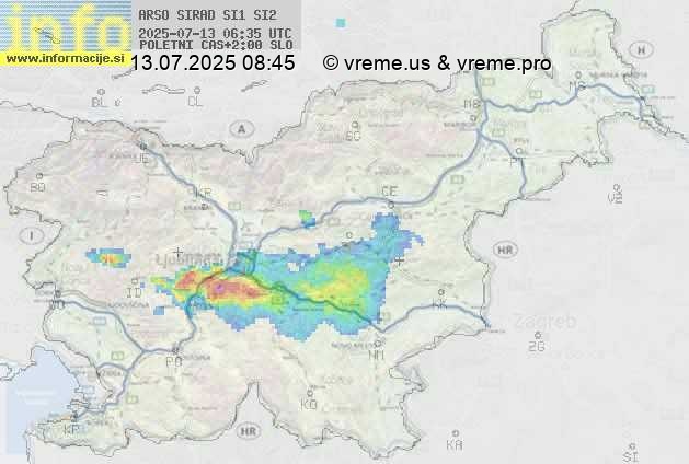 Radarska karta padavin