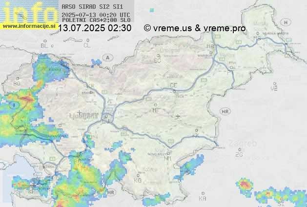 Radarska karta padavin
