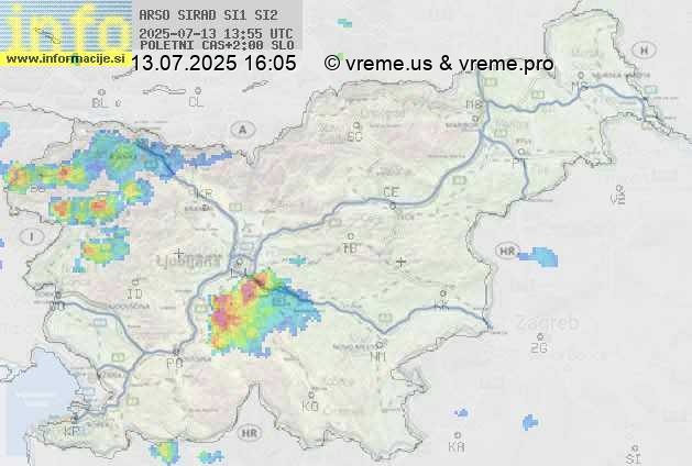 Radarska karta padavin