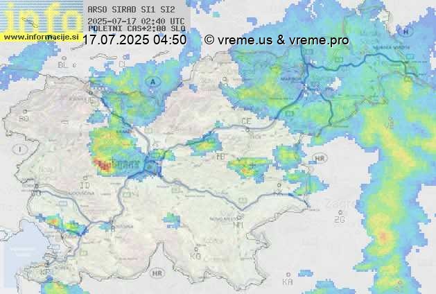 Radarska karta padavin