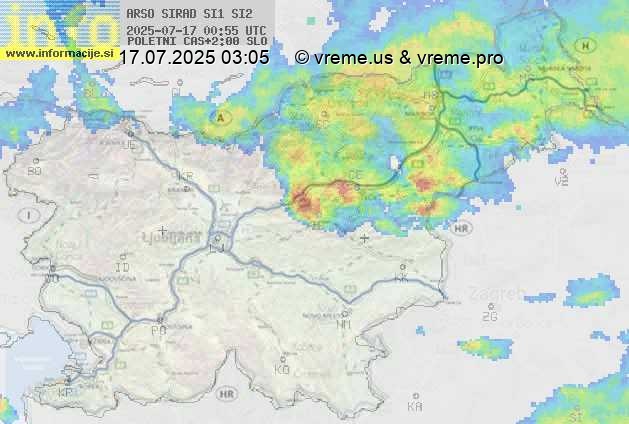 Radarska karta padavin