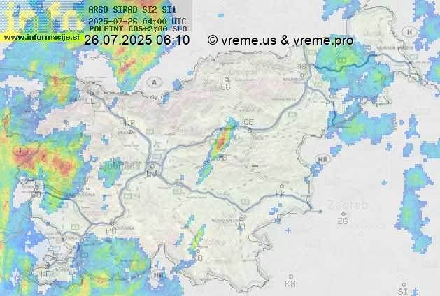Radarska karta padavin
