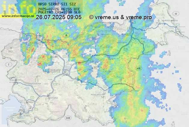 Radarska karta padavin