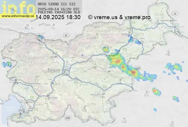 Radarska karta padavin