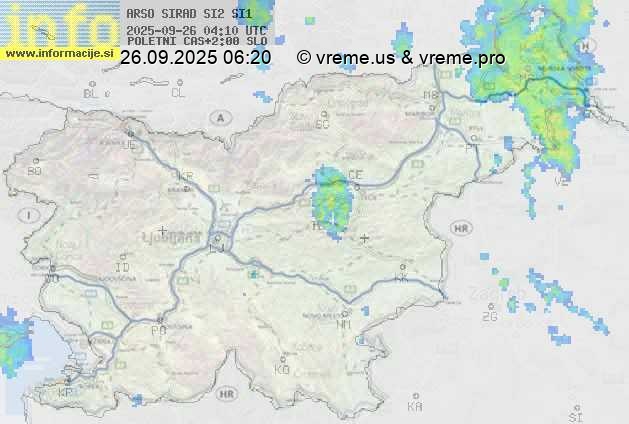 Radarska karta padavin