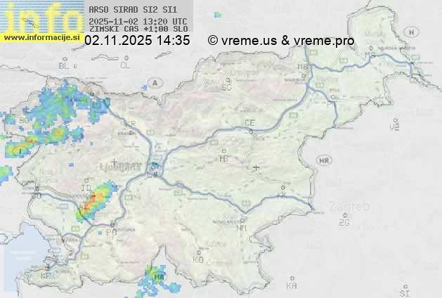 Radarska karta padavin