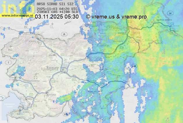 Radarska karta padavin