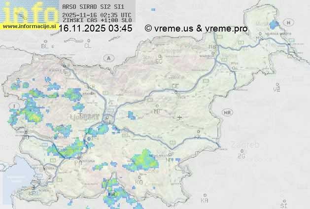 Radarska karta padavin