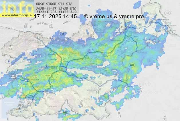 Radarska karta padavin