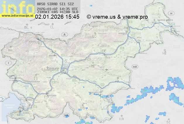 Radarska karta padavin