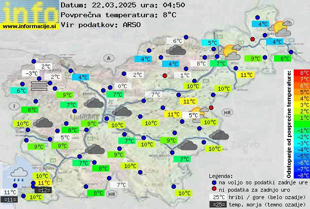 Trenutno vreme po Sloveniji