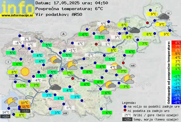 Trenutno vreme po Sloveniji