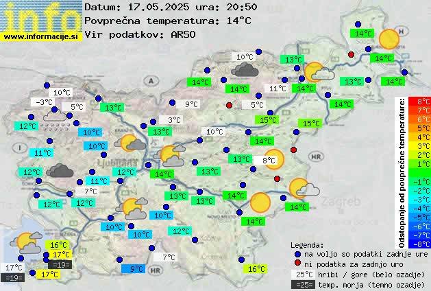 Trenutno vreme po Sloveniji