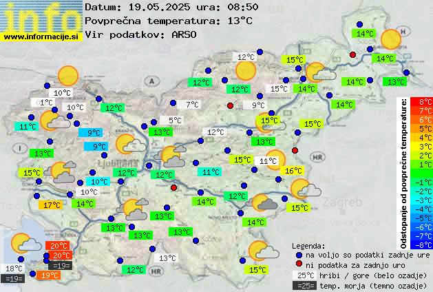 Trenutno vreme po Sloveniji