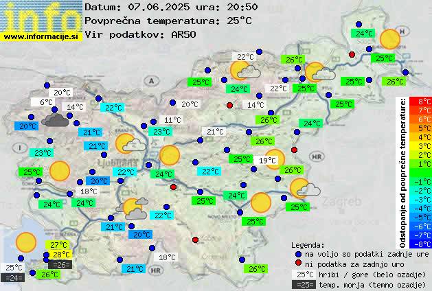 Trenutno vreme po Sloveniji