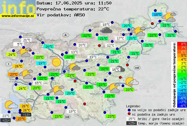 Trenutno vreme po Sloveniji