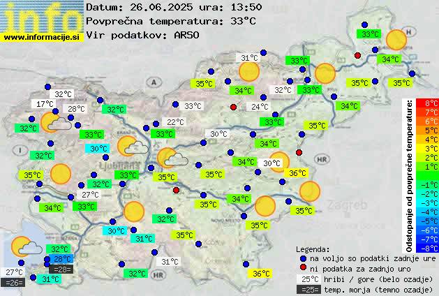 Trenutno vreme po Sloveniji