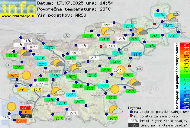 Trenutno vreme po Sloveniji