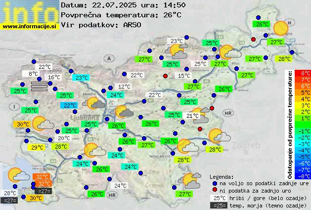 Trenutno vreme po Sloveniji