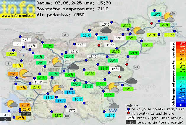 Trenutno vreme po Sloveniji