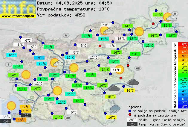 Trenutno vreme po Sloveniji