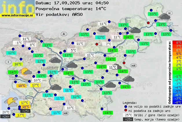 Trenutno vreme po Sloveniji