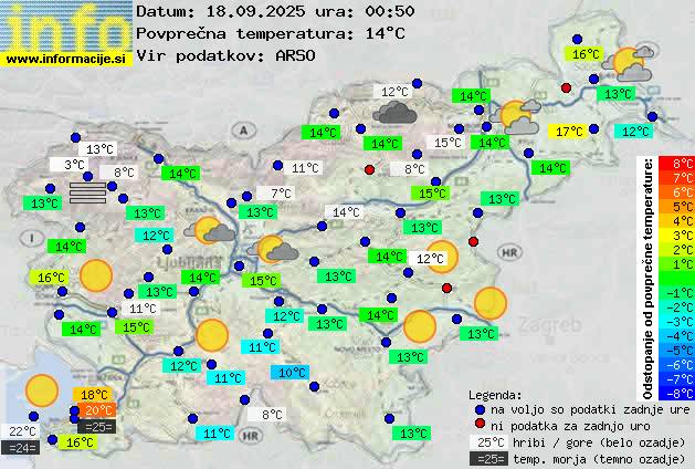 Trenutno vreme po Sloveniji