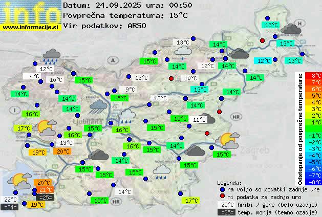 Trenutno vreme po Sloveniji