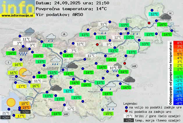 Trenutno vreme po Sloveniji