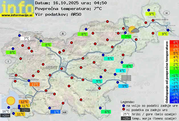 Trenutno vreme po Sloveniji