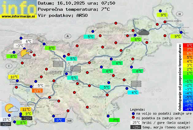 Trenutno vreme po Sloveniji