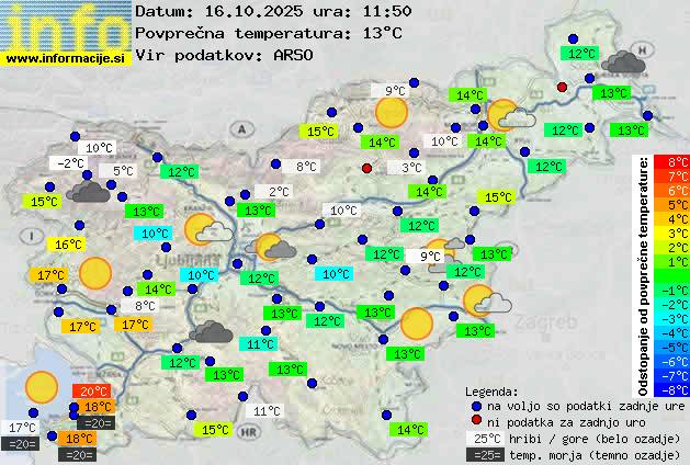 Trenutno vreme po Sloveniji