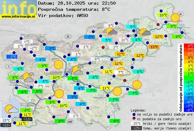 Trenutno vreme po Sloveniji