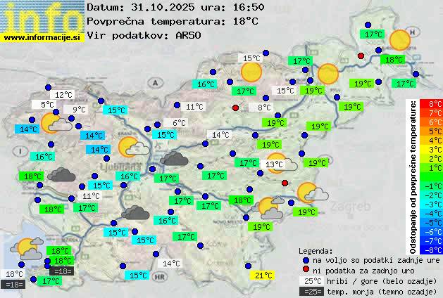 Trenutno vreme po Sloveniji