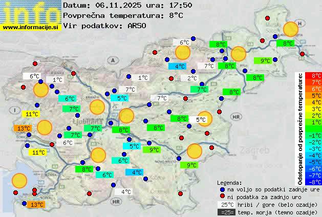 Trenutno vreme po Sloveniji