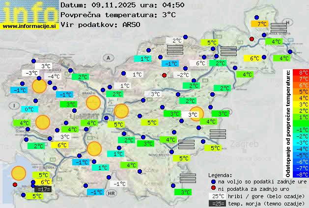 Trenutno vreme po Sloveniji