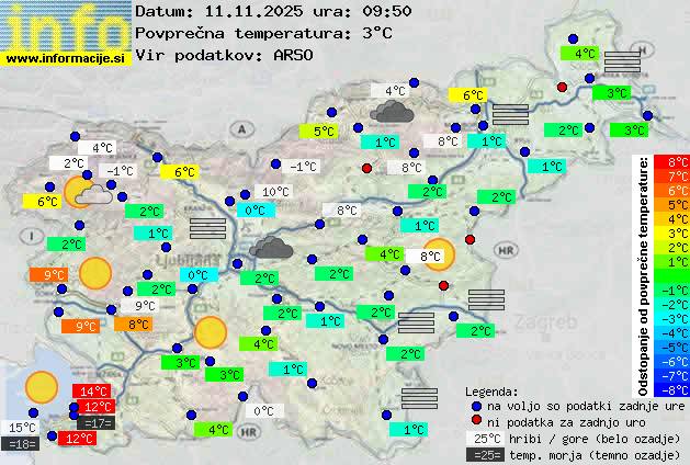 Trenutno vreme po Sloveniji