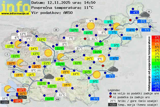 Trenutno vreme po Sloveniji