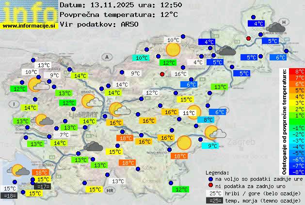 Trenutno vreme po Sloveniji