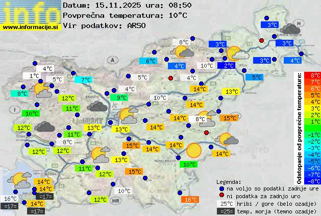 Trenutno vreme po Sloveniji