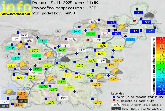 Trenutno vreme po Sloveniji