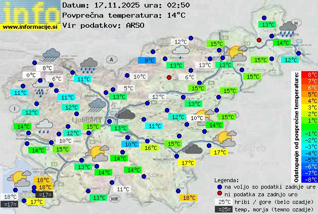 Trenutno vreme po Sloveniji
