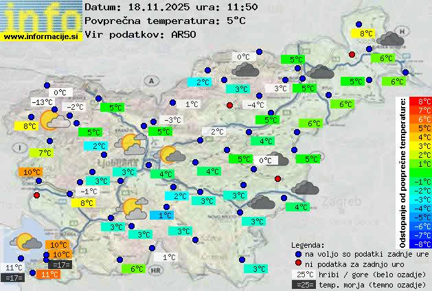 Trenutno vreme po Sloveniji