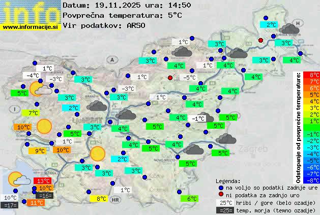 Trenutno vreme po Sloveniji