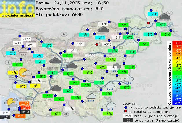 Trenutno vreme po Sloveniji