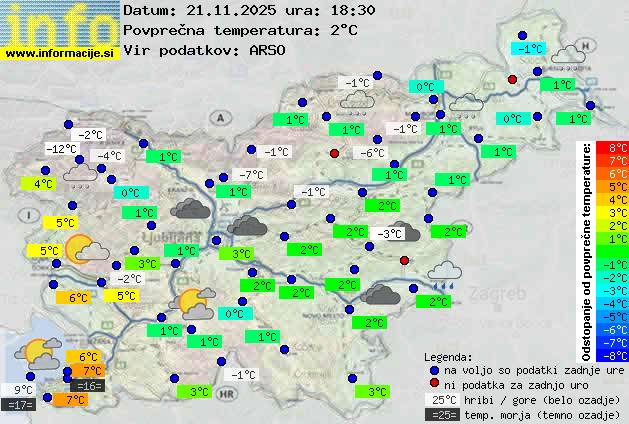 Trenutno vreme po Sloveniji