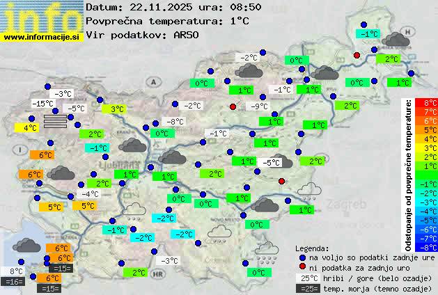 Trenutno vreme po Sloveniji